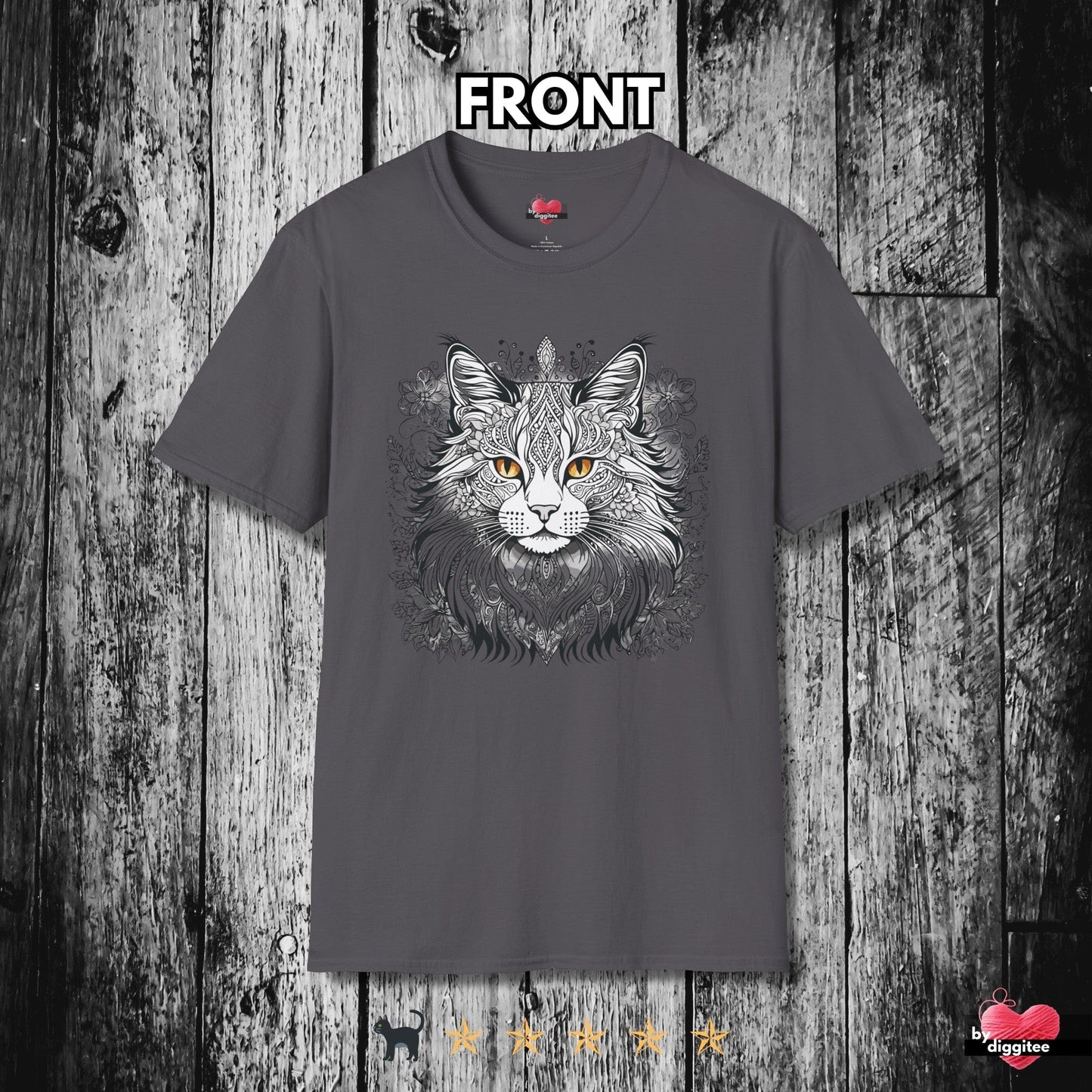 Printify T-Shirt Charcoal / XS The Maine Cats 🐈‍⬛ Shadow