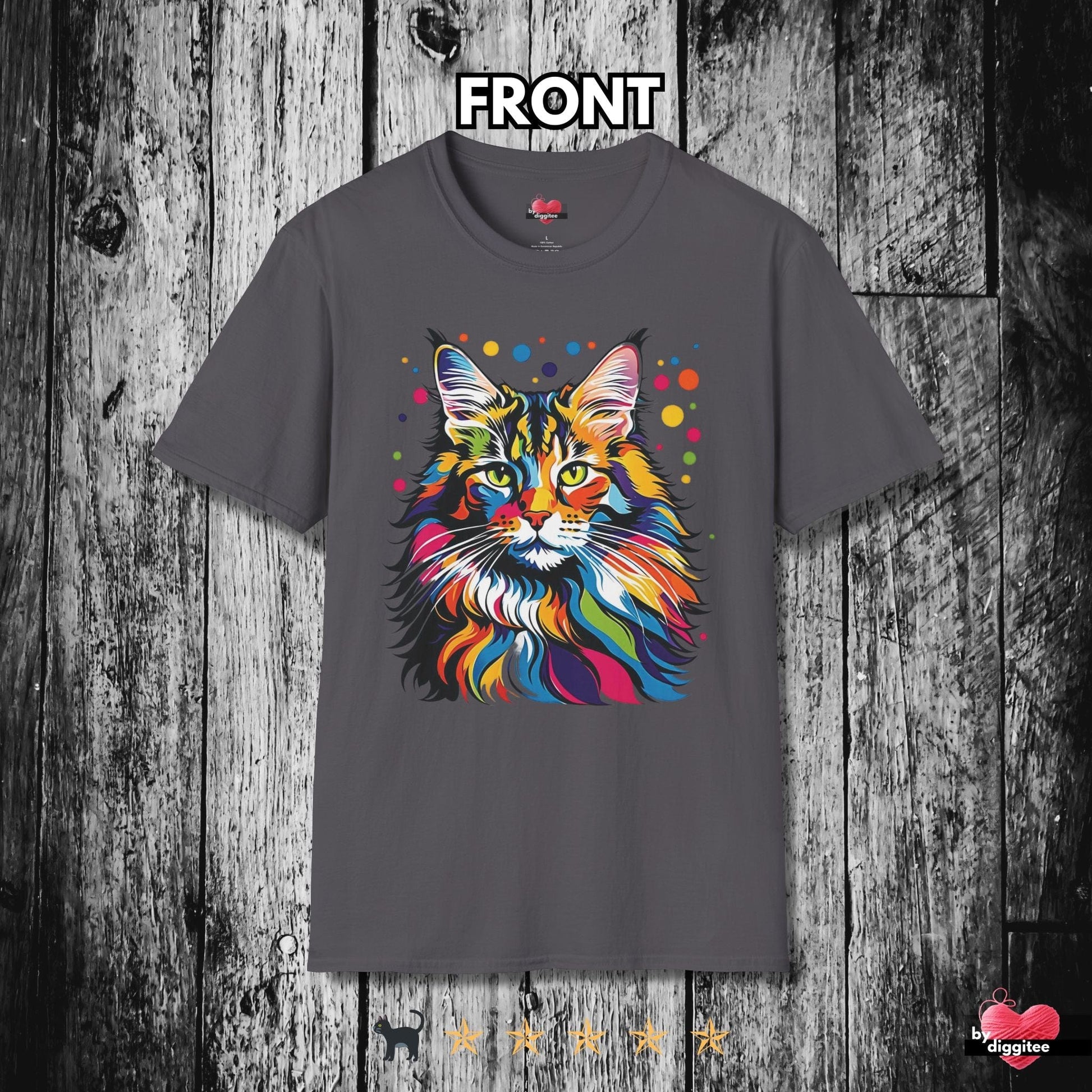 Printify T-Shirt Charcoal / XS The Mainee Cats 🐈  POPSY