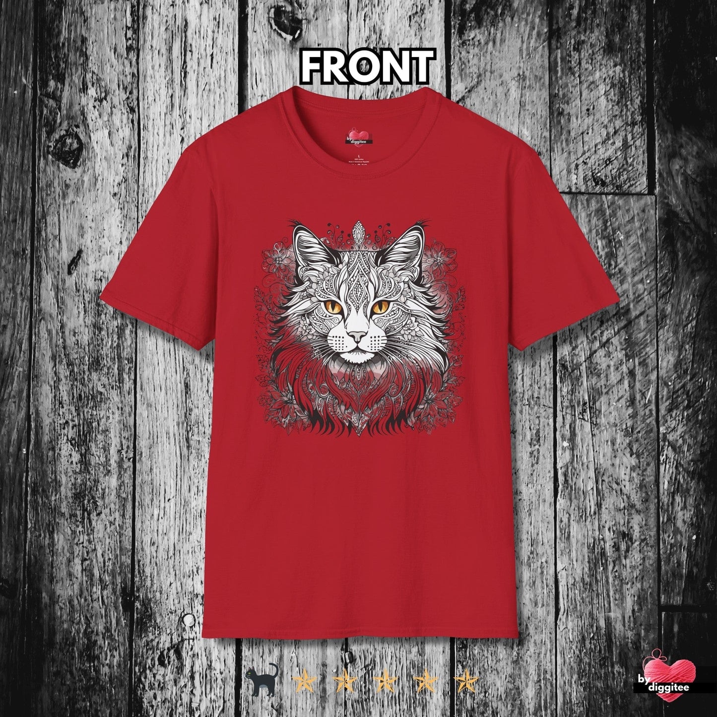 Printify T-Shirt Cherry Red / S The Maine Cats 🐈‍⬛ Shadow