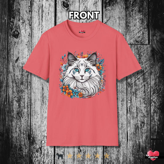 Printify T-Shirt Coral Silk / S 🐈‍⬛ Pretty CATS 🐈 Angel