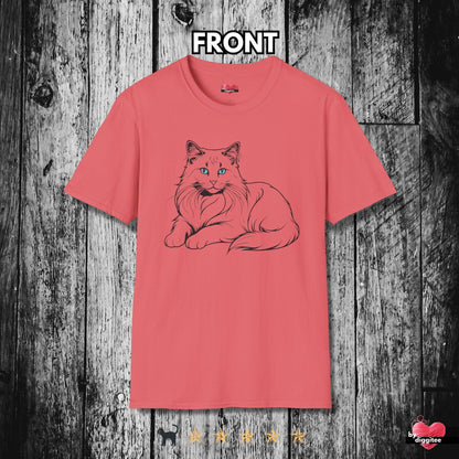 Printify T-Shirt Coral Silk / S 🐈‍⬛ Pretty CATS 🐈 Purrfect Pose