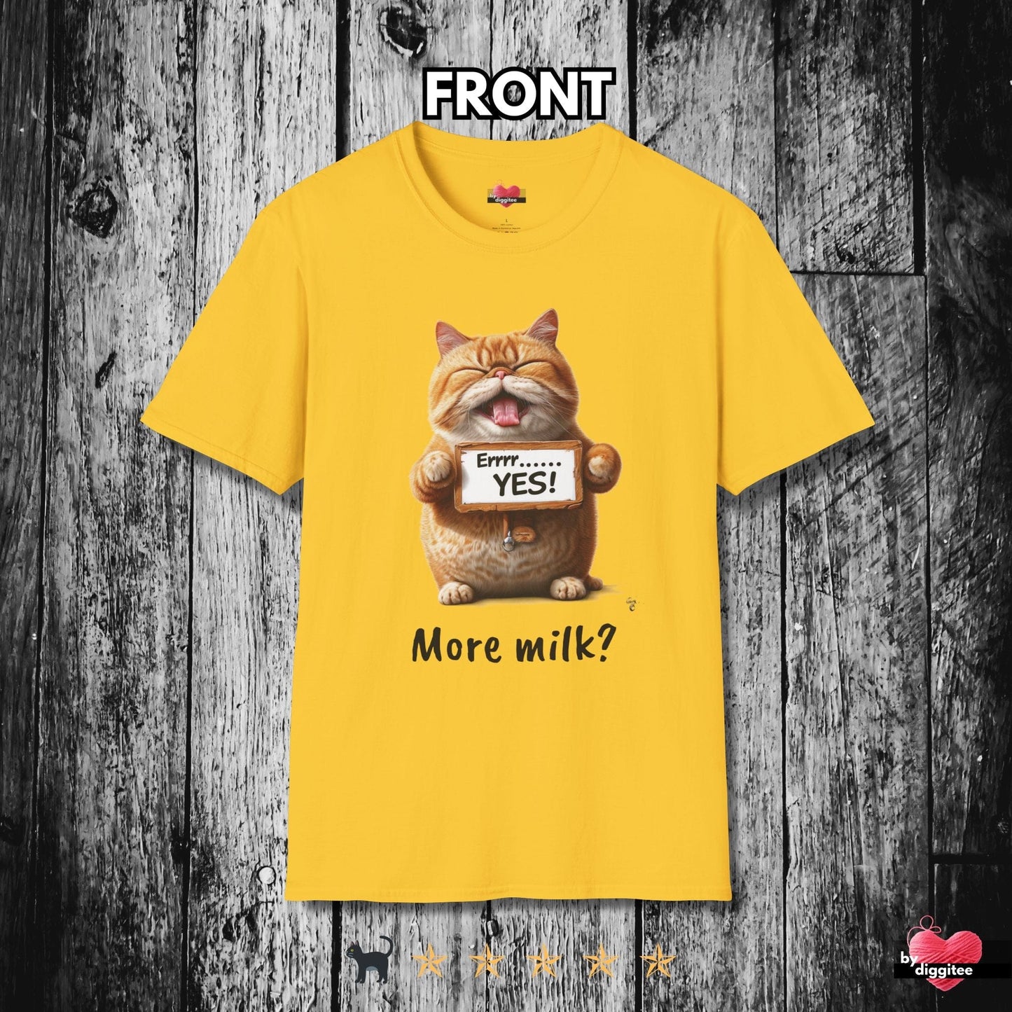 Printify T-Shirt Daisy / S Funny CATS 🐈‍⬛ More MILK?