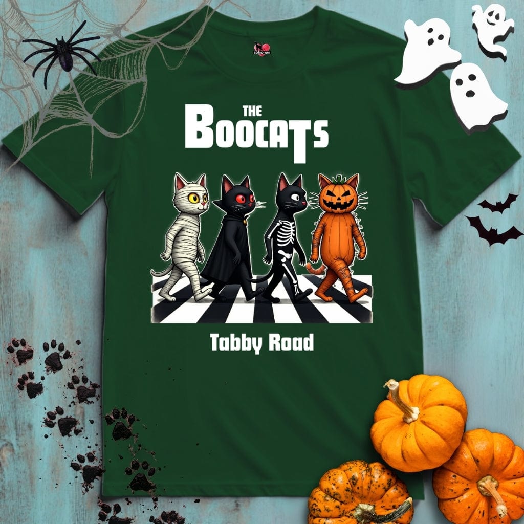 Printify T-Shirt Forest Green / XL The BOOCATS TABBY ROAD 👻 SPOOKY Season 🎃 HALLOWEEN Collection