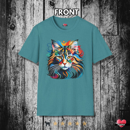 Printify T-Shirt Heather Galapagos Blue / S The Maine CATS 🐈 AURORA