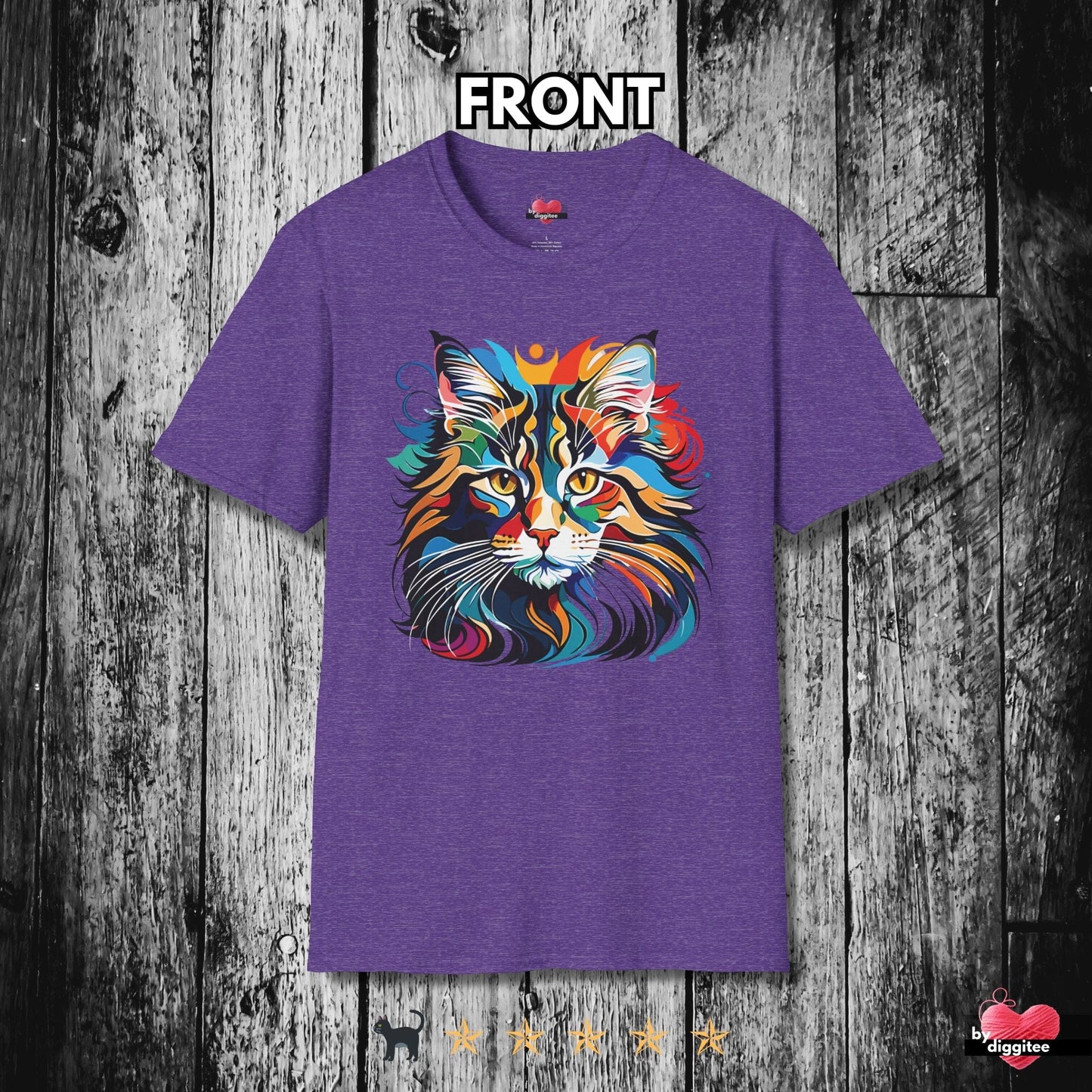 Printify T-Shirt Heather Purple / S The Maine CATS 🐈 AURORA