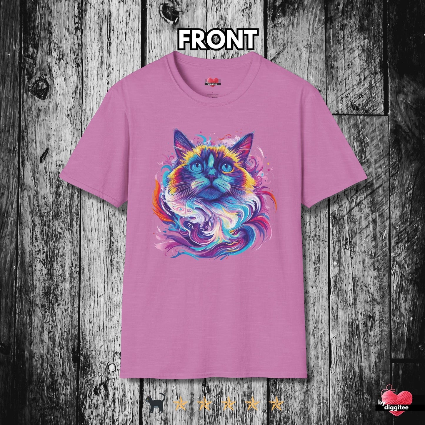 Printify T-Shirt Heather Radiant Orchid / S 🐈‍⬛ Pretty CATS 🐈 Mystic