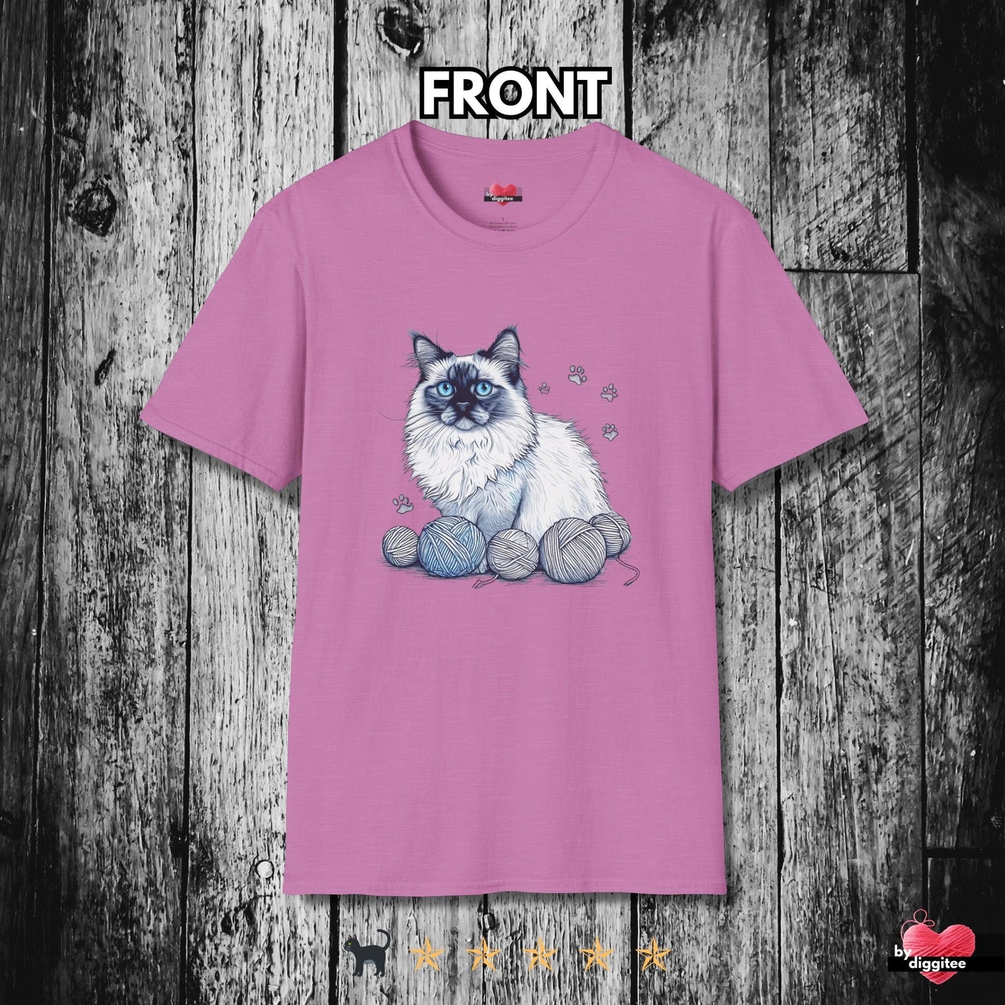 Printify T-Shirt Heather Radiant Orchid / S 🐈‍⬛ Pretty CATS 🐈 Yarns