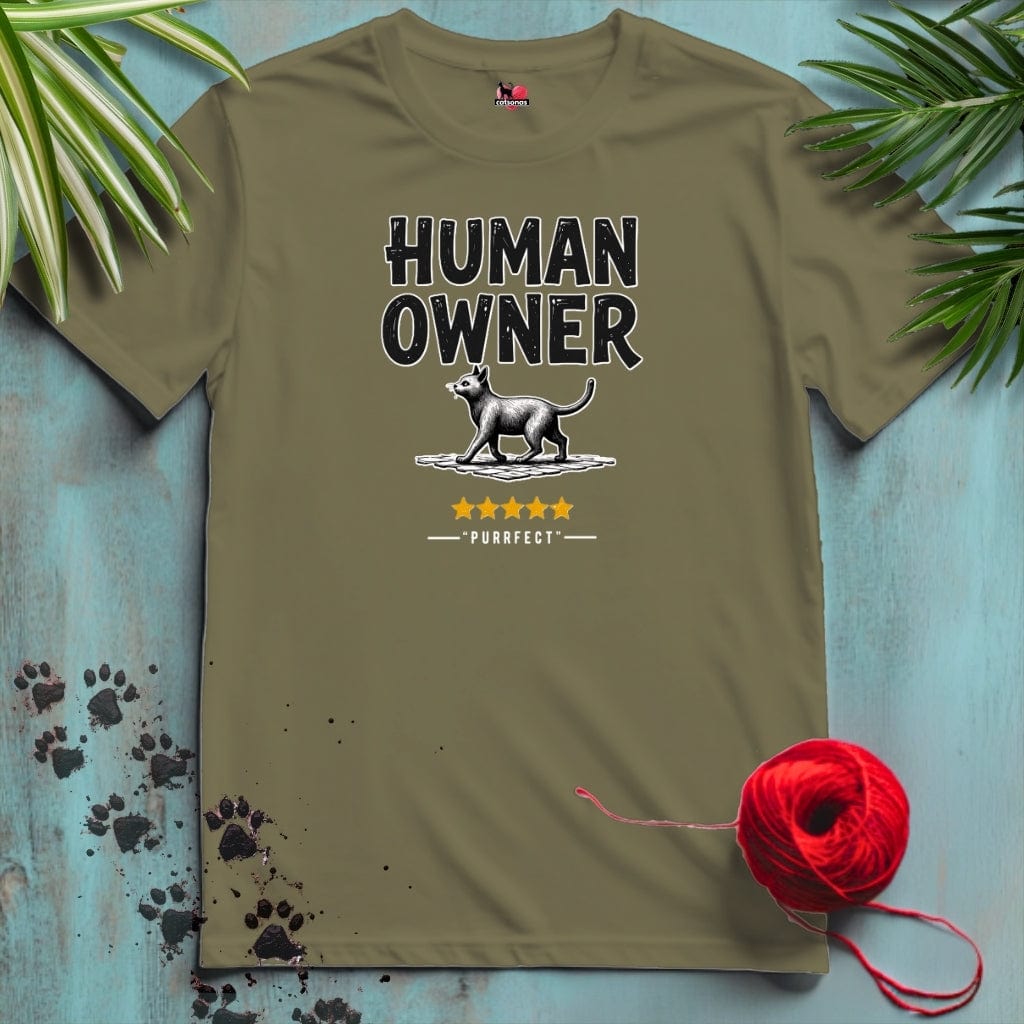 Printify T-Shirt HUMAN OWNER ⭐️ 5 STAR Review T-shirt