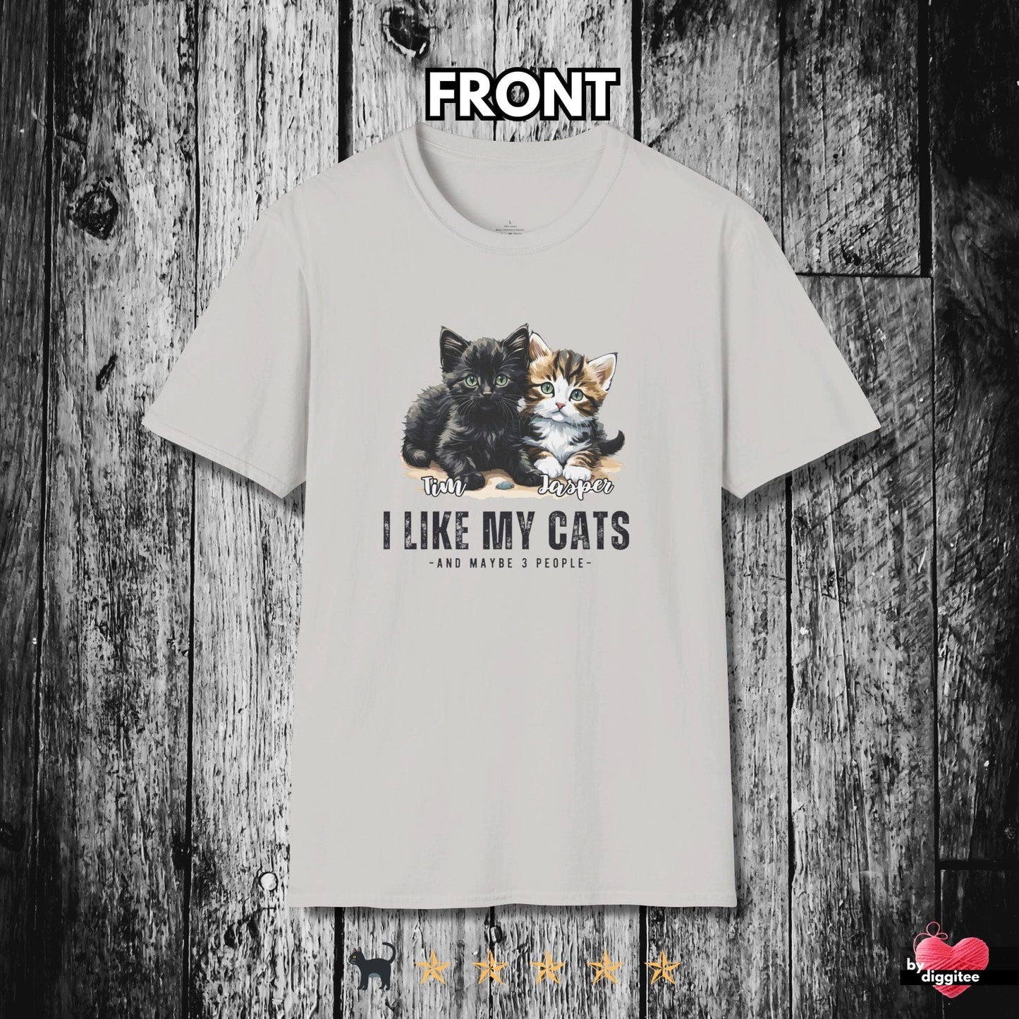 Printify T-Shirt Ice Grey / S CUSTOM Cats 🐈 🐈‍⬛ I LIKE MY Cats.. And...