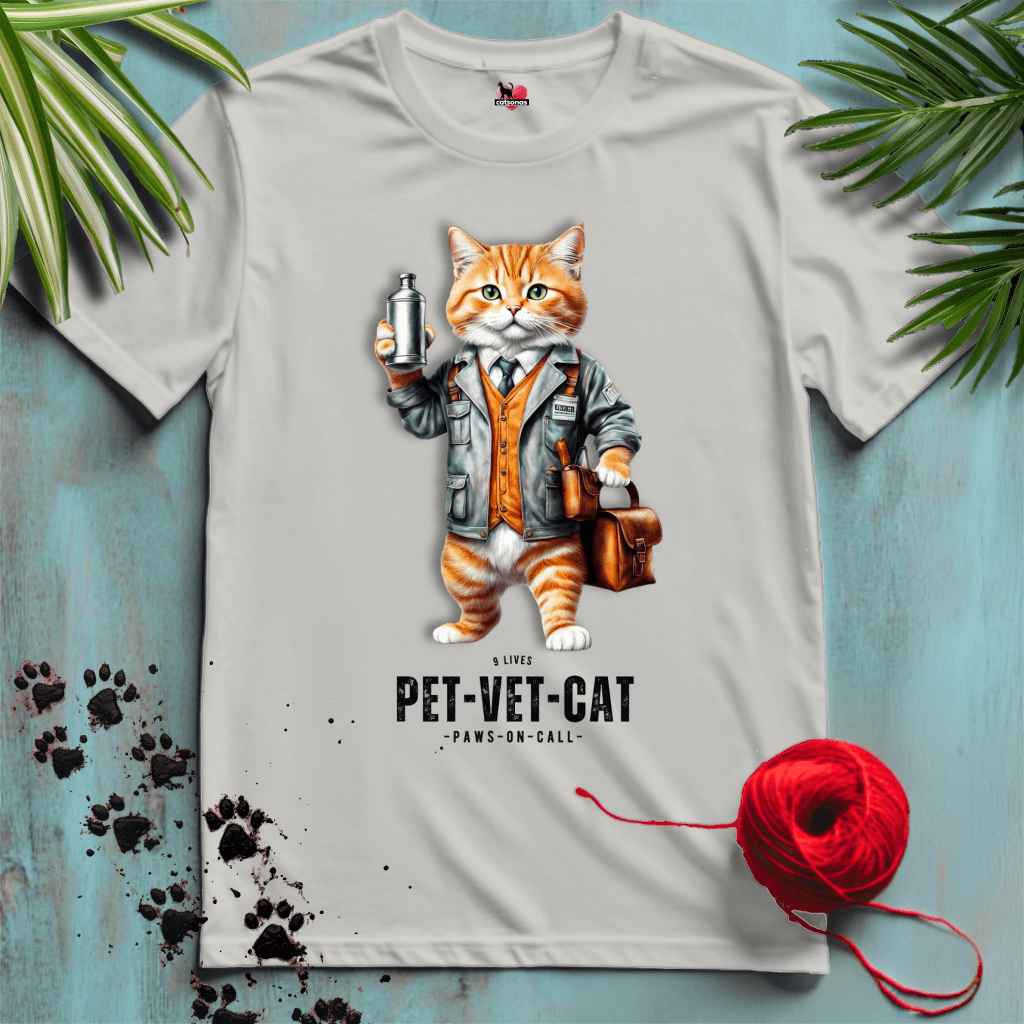 Printify T-Shirt Ice Grey / S PET-VET-CAT 💼 ANIMAL-DOCTOR | Healthcare Cats Collection