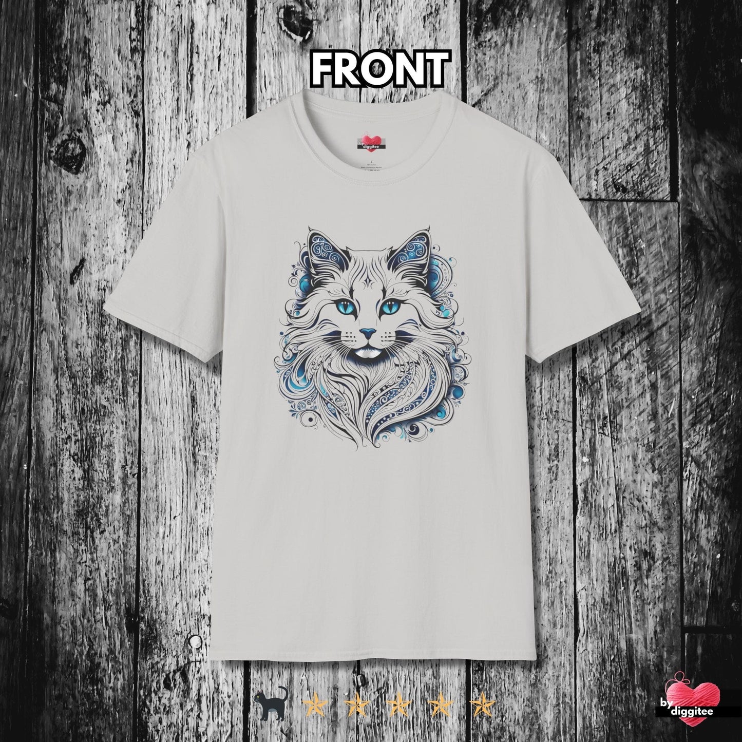 Printify T-Shirt Ice Grey / S 🐈‍⬛ Pretty CATS 🐈 Fluffy