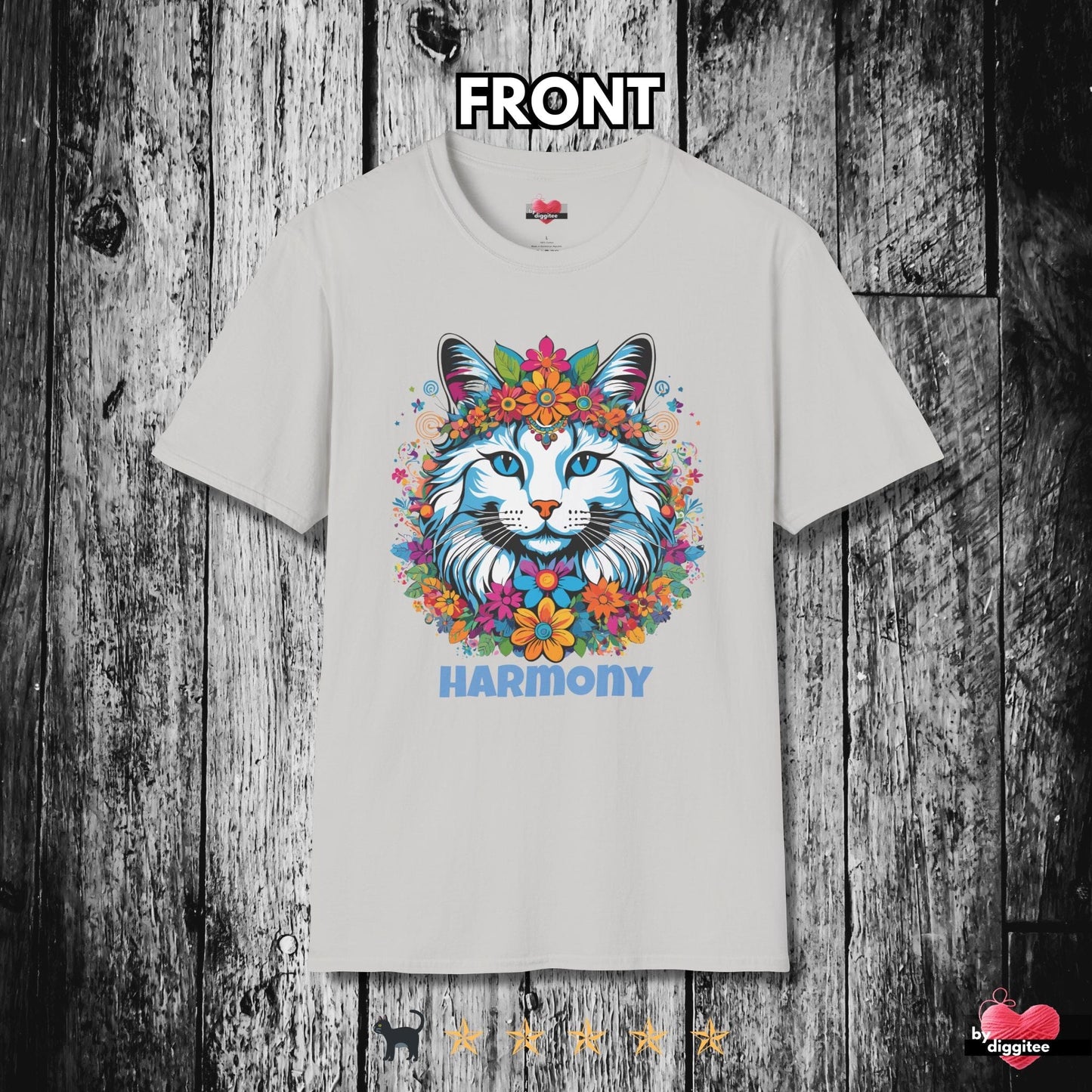 Printify T-Shirt Ice Grey / S Pretty CATS ✌️ HARMONY