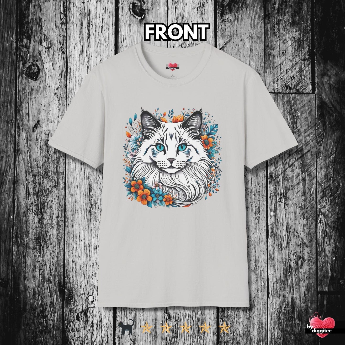 Printify T-Shirt Ice Grey / S 🐈‍⬛ Pretty CATS  🐈  Maine Kitty