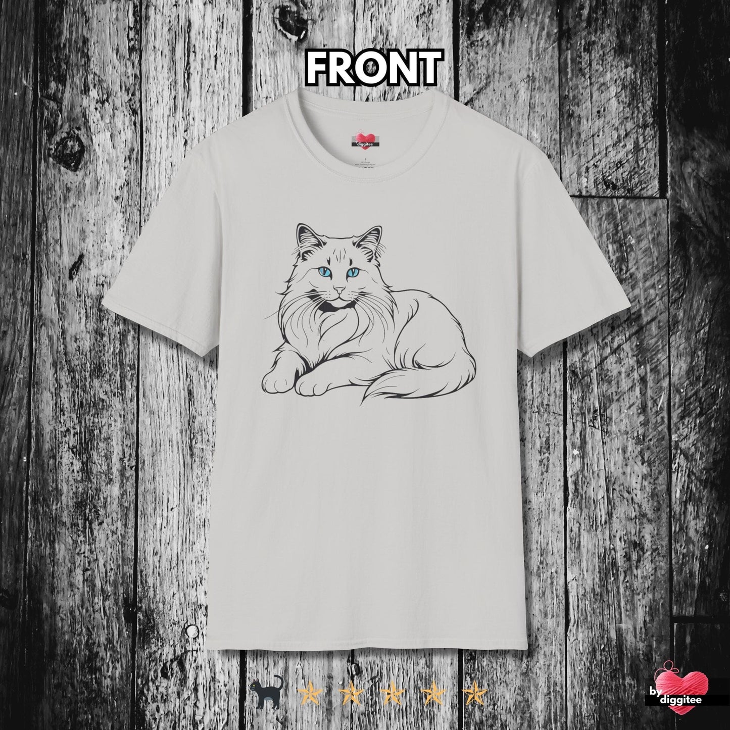 Printify T-Shirt Ice Grey / S 🐈‍⬛ Pretty CATS 🐈 Purrfect Pose