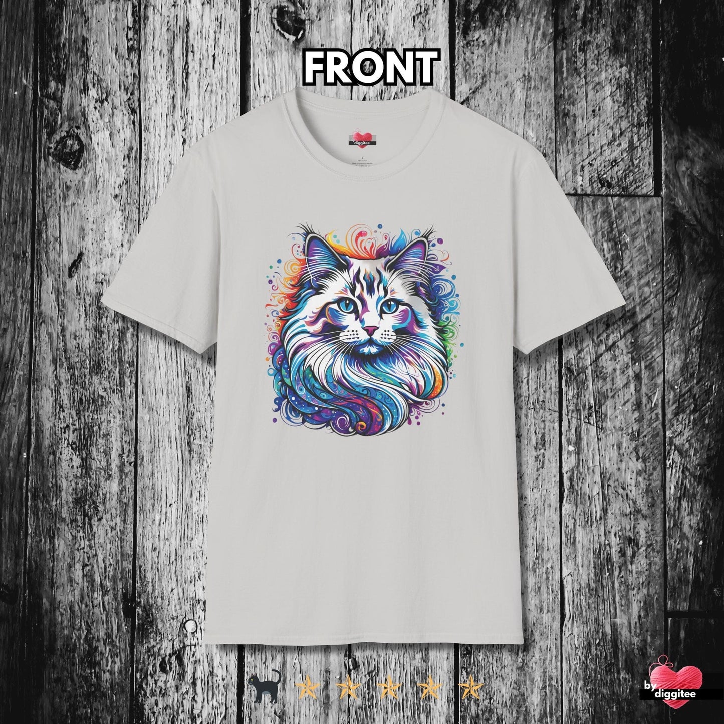 Printify T-Shirt Ice Grey / S 🐈‍⬛ Pretty CATS 🐈 Spectra