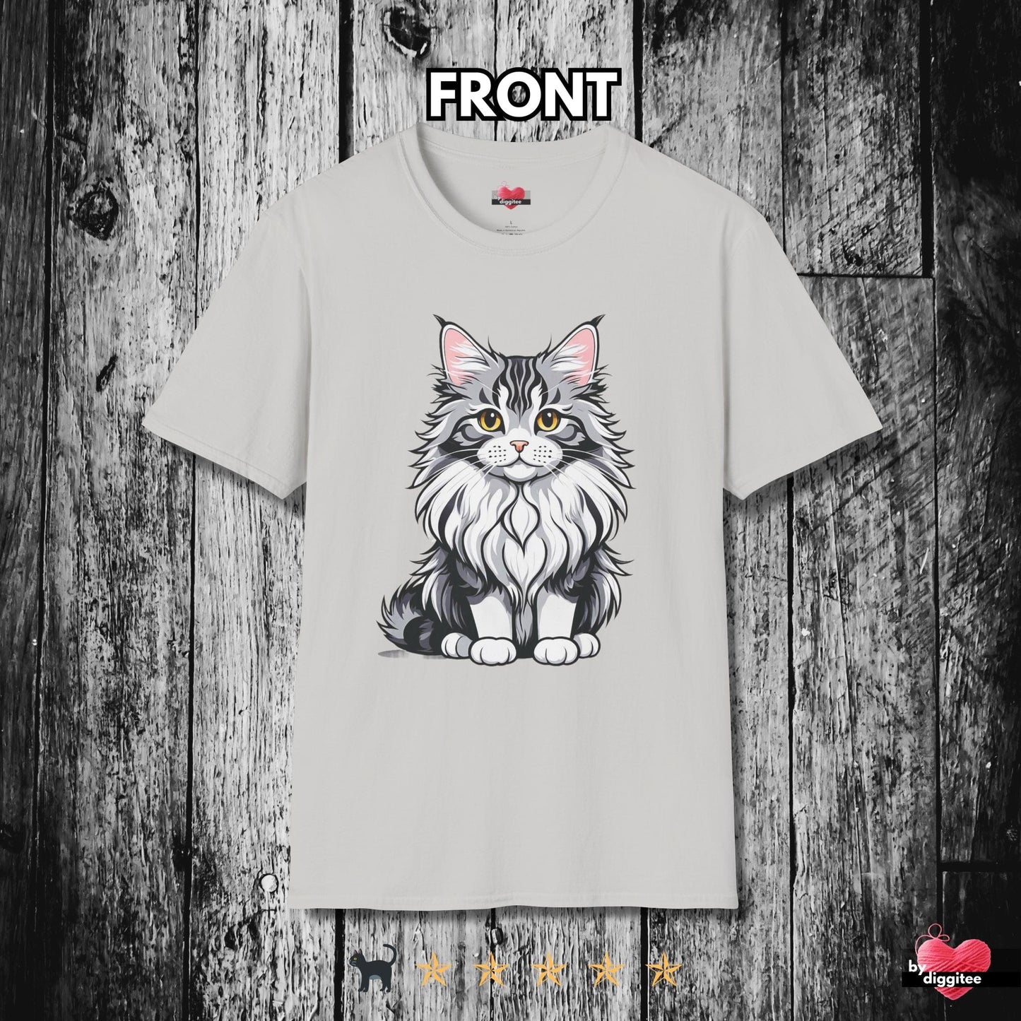 Printify T-Shirt Ice Grey / S The Maine CATS 🐈 Squiggles