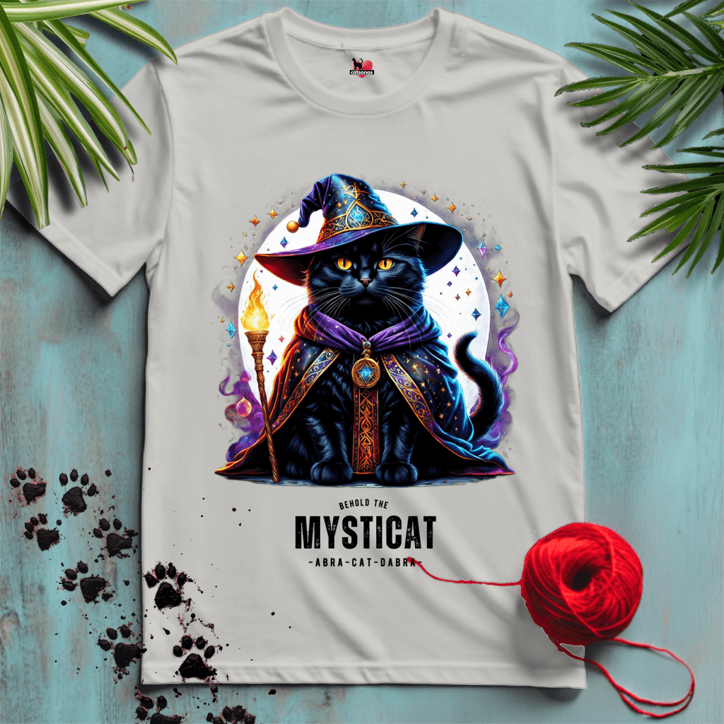 Printify T-Shirt Ice Grey / XL A-MYSTIC-CAT 🧙 MAGICAL-TAILS | Fantasy Cats Collection