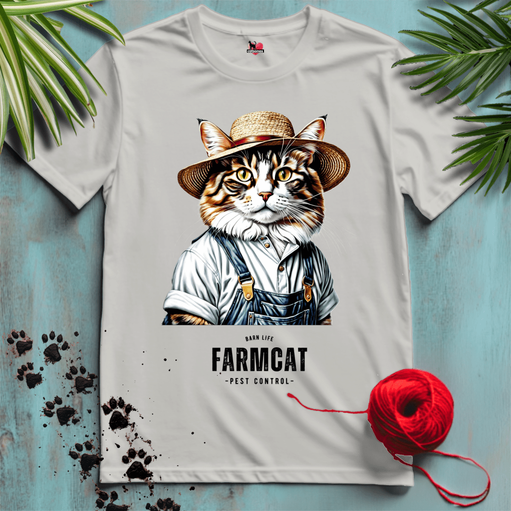 Printify T-Shirt Ice Grey / XL FARM-CAT 🚜 BARN-PEST-CONTROL | Working Cats Collection