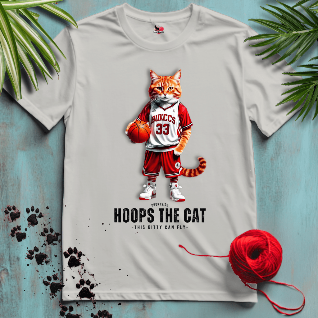 Printify T-Shirt Ice Grey / XL HOOPS-THE-CAT 🏀 BASKETBALL | Sporty Cats Collection