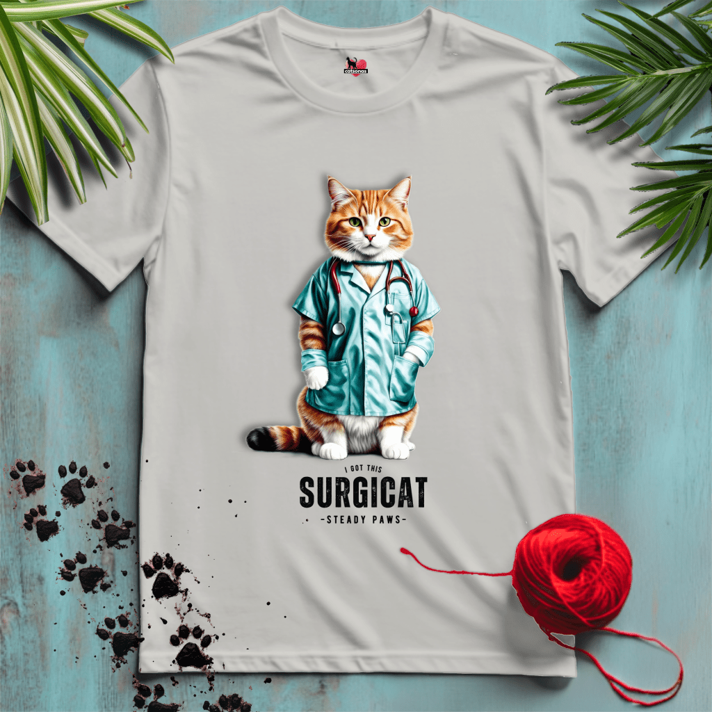 Printify T-Shirt Ice Grey / XL SURGICAT 🩺 DOCTOR-SURGEON | Healthcare Cats Collection