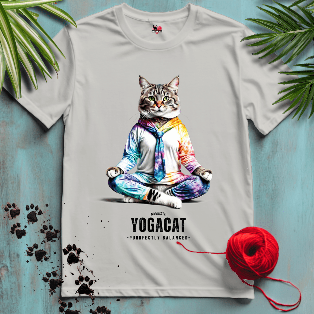 Printify T-Shirt Ice Grey / XL YOGA-CAT ☮️ NAMASTE | Lifestyle Cats Collection