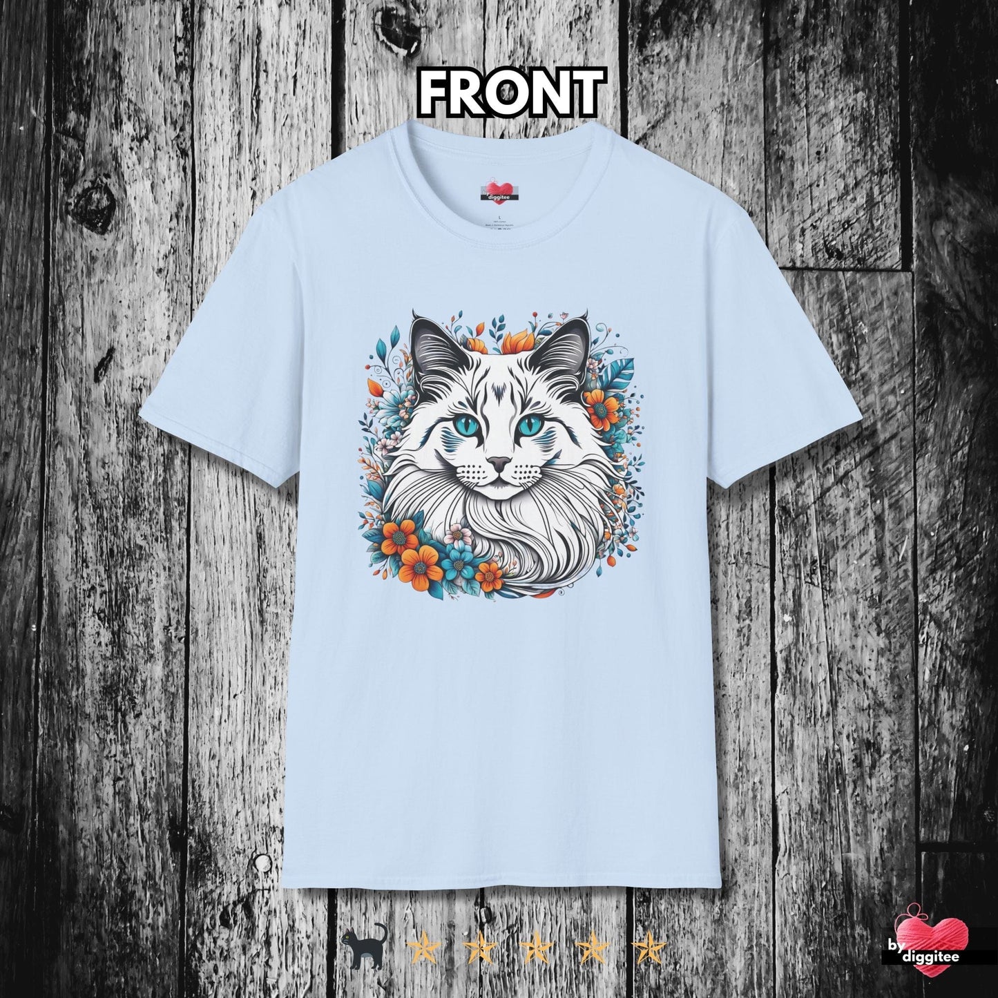 Printify T-Shirt Light Blue / S 🐈‍⬛ Pretty CATS 🐈 Angel