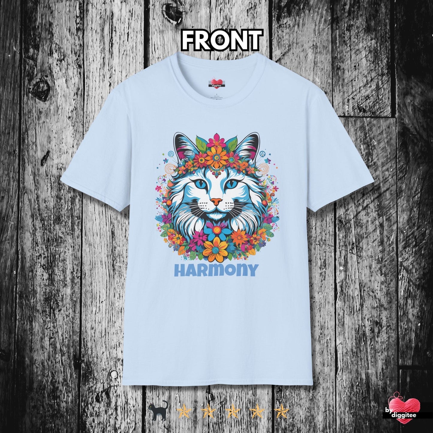 Printify T-Shirt Light Blue / S Pretty CATS ✌️ HARMONY