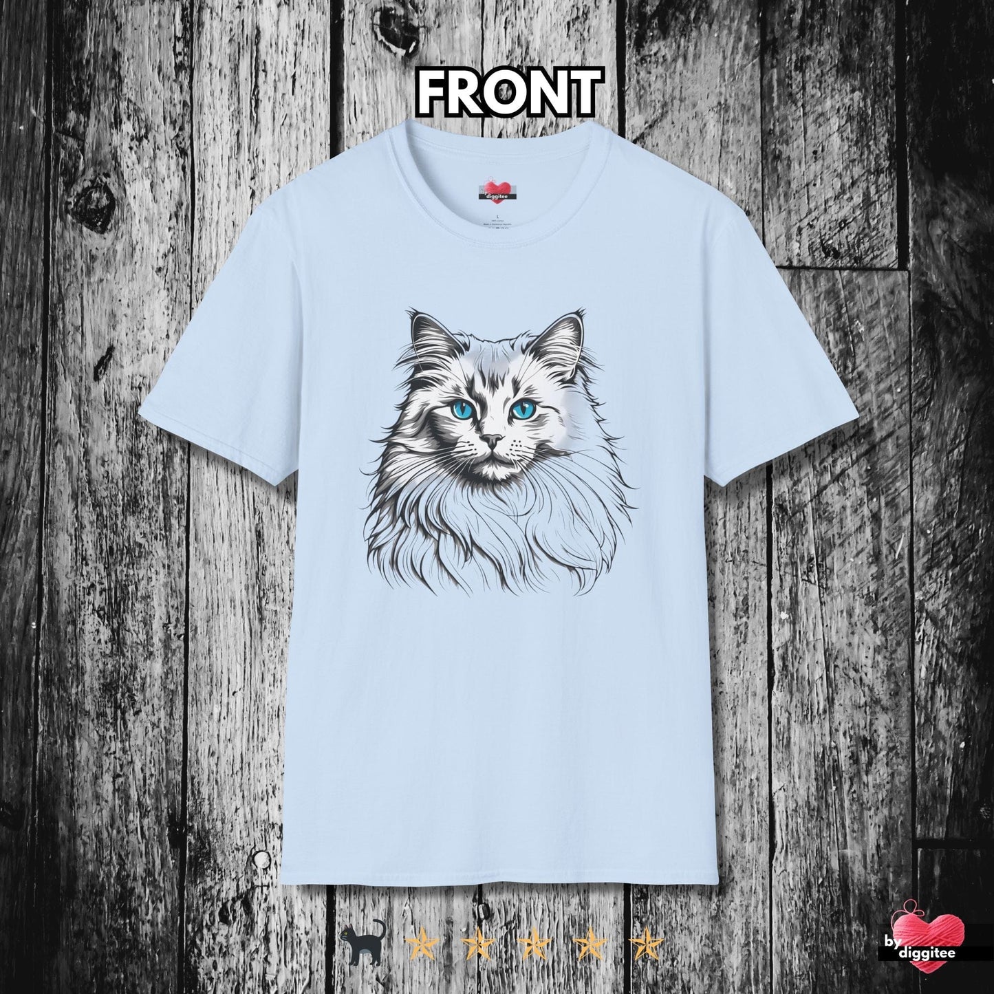 Printify T-Shirt Light Blue / S 🐈‍⬛ Pretty CATS 🐈 Maine Meow