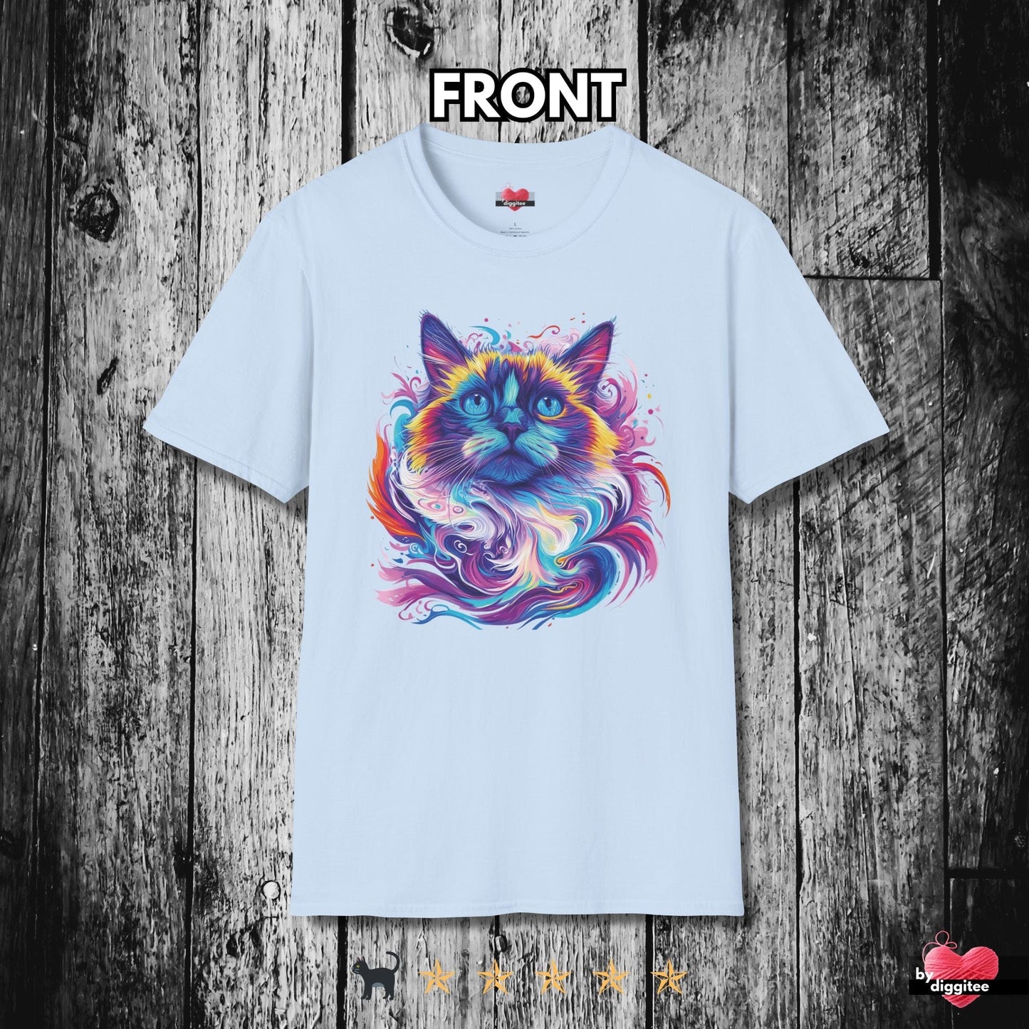 Printify T-Shirt Light Blue / S 🐈‍⬛ Pretty CATS 🐈 Mystic