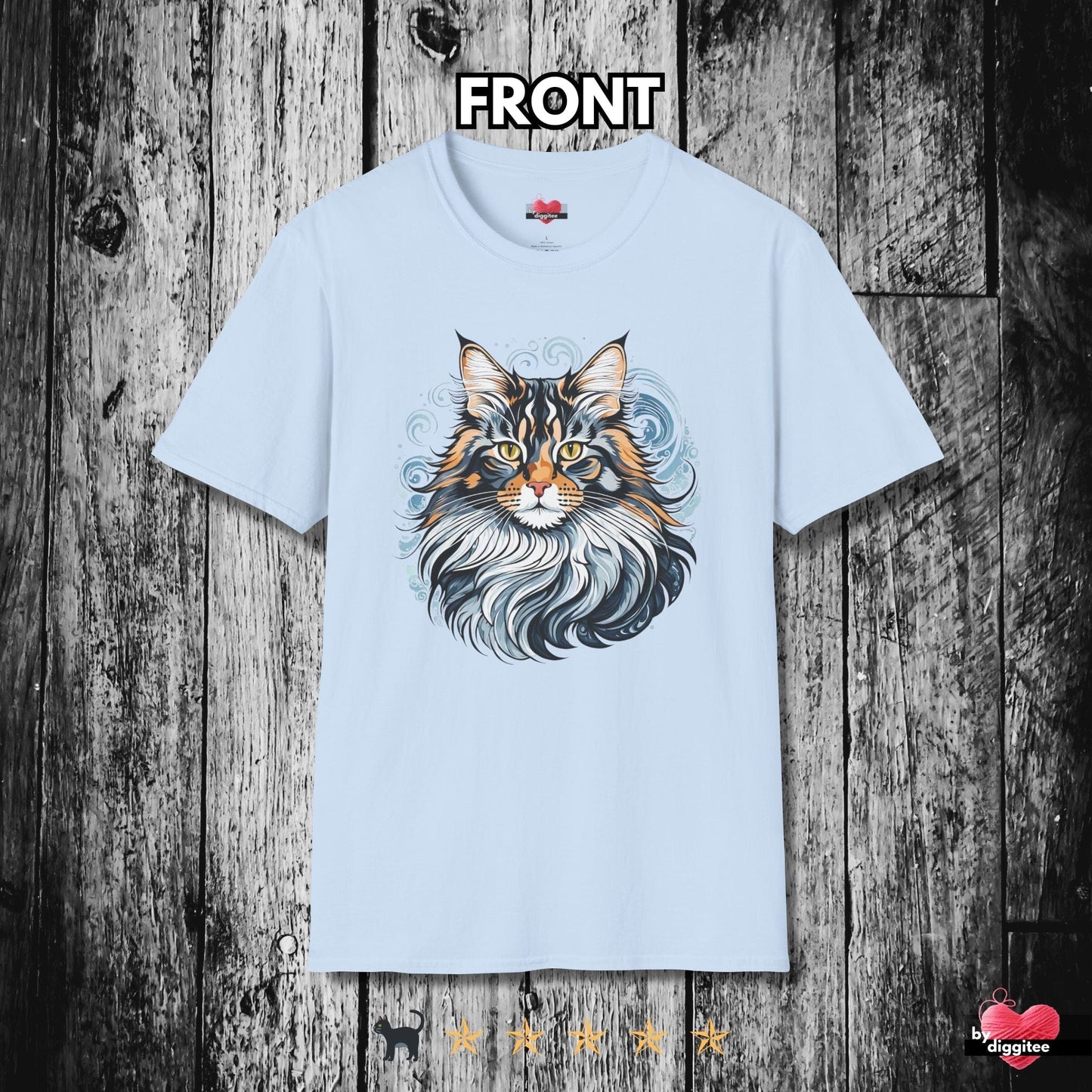 Printify T-Shirt Light Blue / S The Mainee Cats 🐈 Majestic