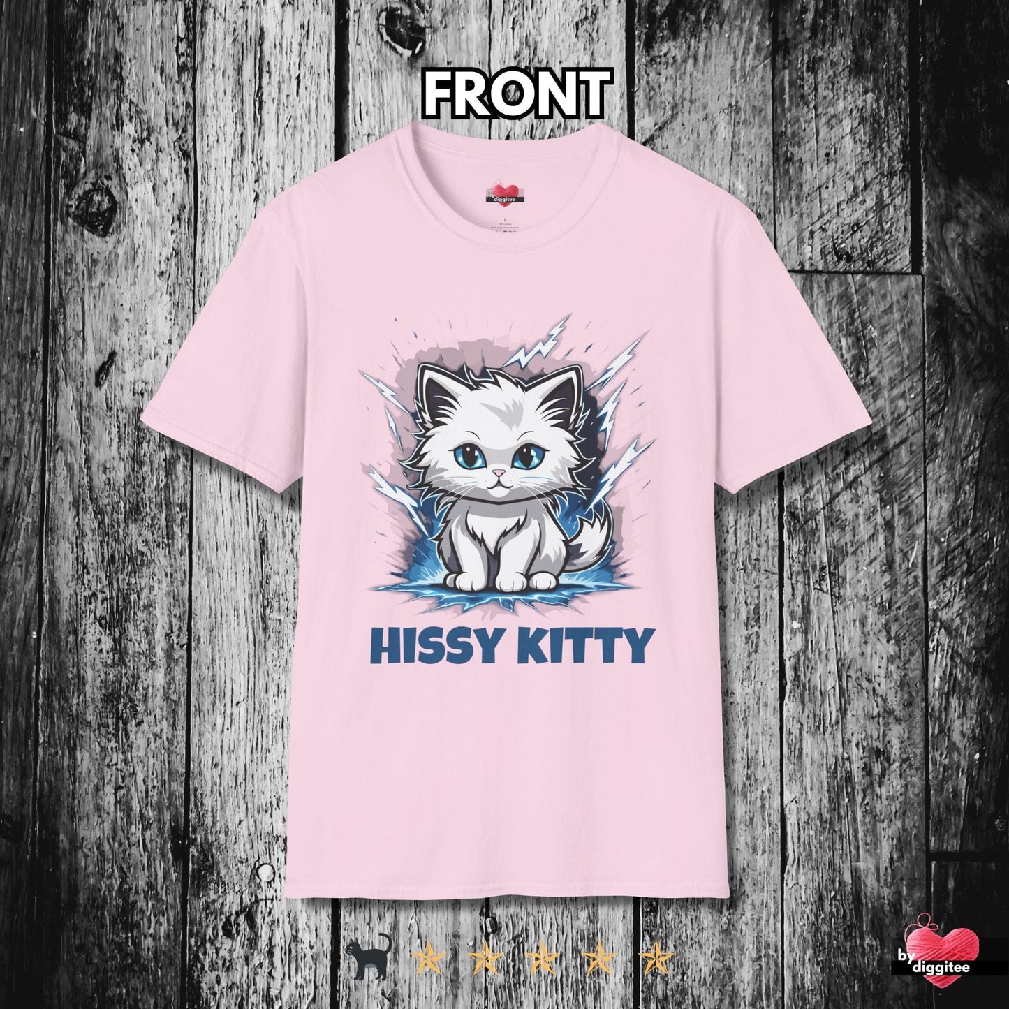 Printify T-Shirt Light Pink / S Funny CATS 🐈‍⬛ HISSY KITTY