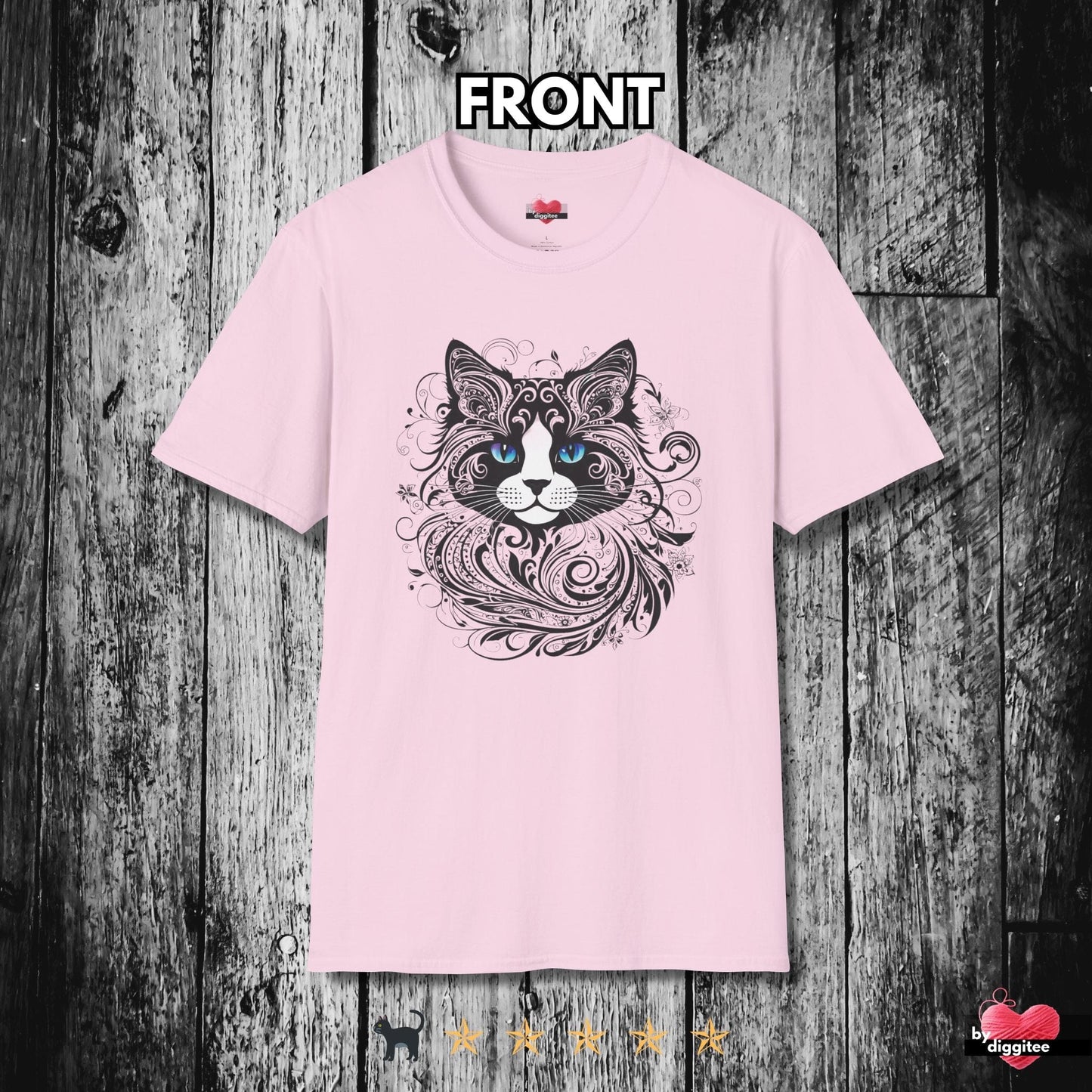 Printify T-Shirt Light Pink / S 🐈‍⬛ Pretty CATS 🐈 Lucky ($25)