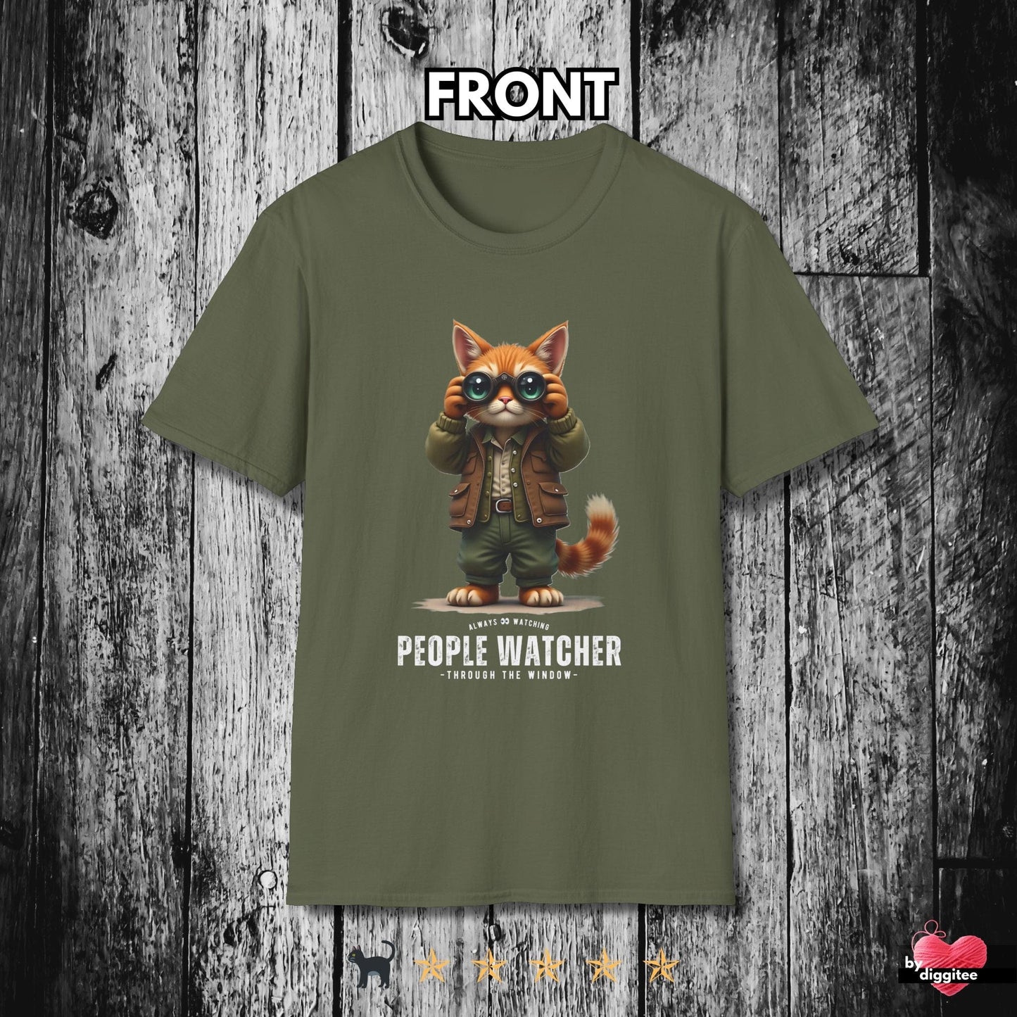 Printify T-Shirt Military Green / S People Watcher 👀 T-Shirt