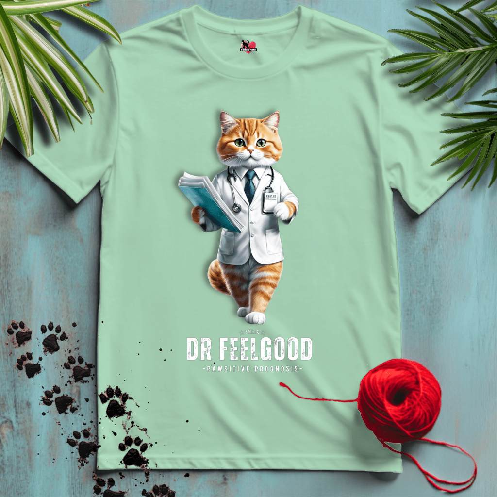 Printify T-Shirt Mint Green / S CAT-DOCTOR 🚑 DR-FEELGOOD | Healthcare Cats Collection