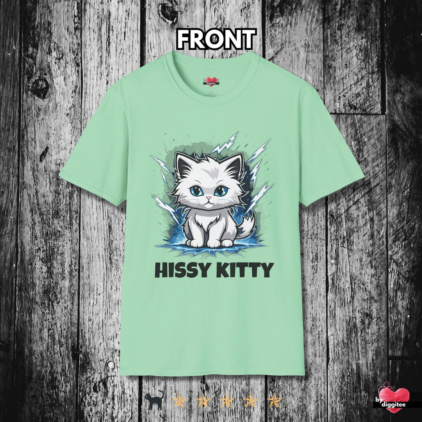 Printify T-Shirt Mint Green / S Funny CATS 🐈‍⬛ HISSY KITTY