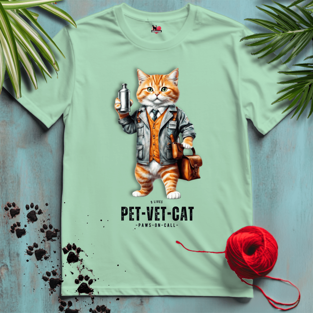 Printify T-Shirt Mint Green / S PET-VET-CAT 💼 ANIMAL-DOCTOR | Healthcare Cats Collection