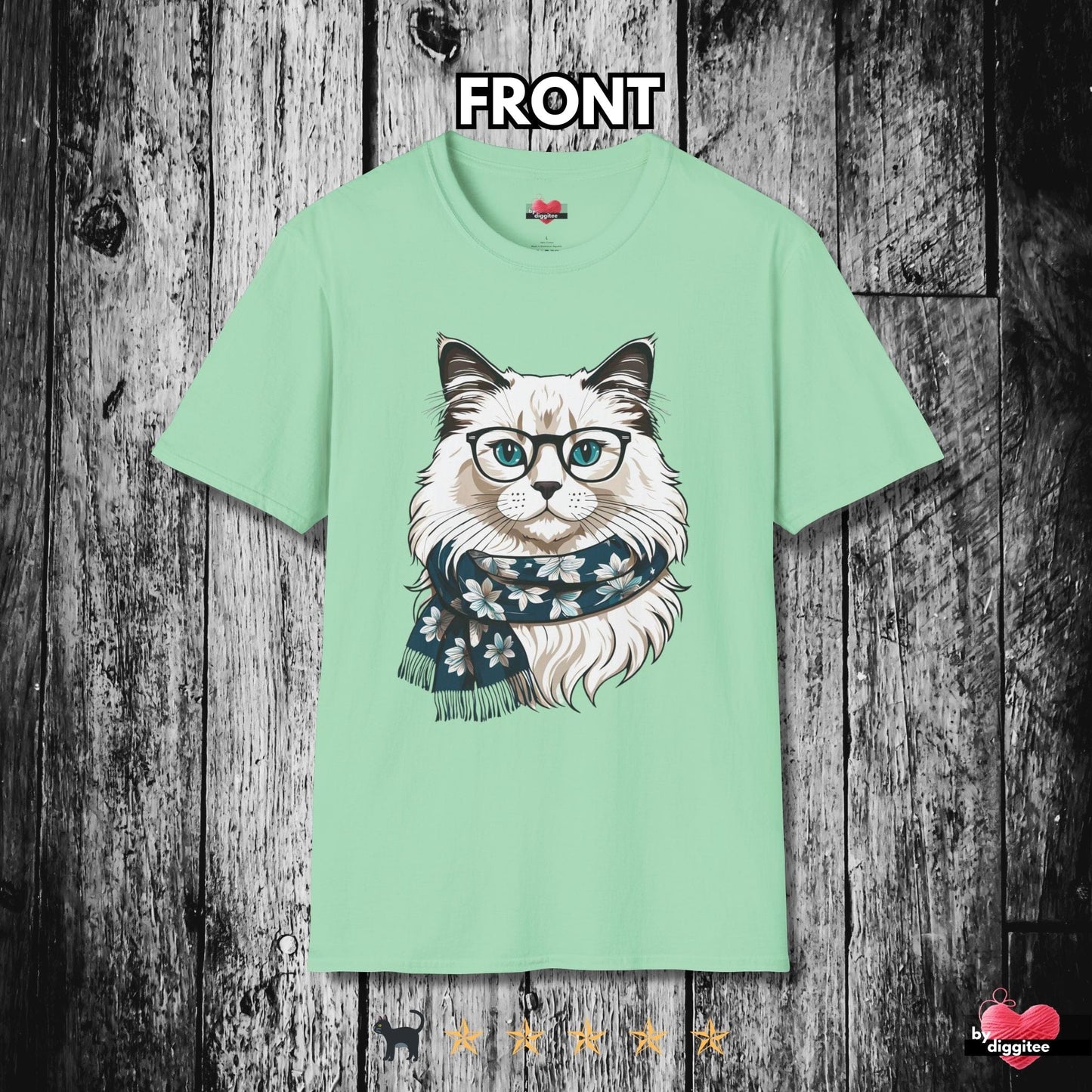 Printify T-Shirt Mint Green / S 🐈‍⬛ Pretty CATS 🐈 1 Serious Cat