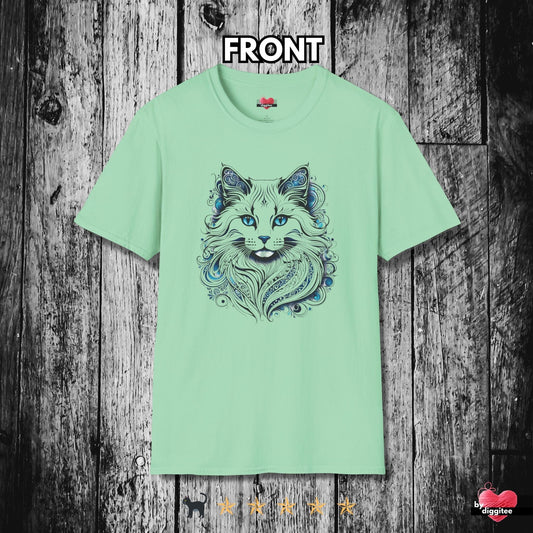 Printify T-Shirt Mint Green / S 🐈‍⬛ Pretty CATS 🐈 Fluffy