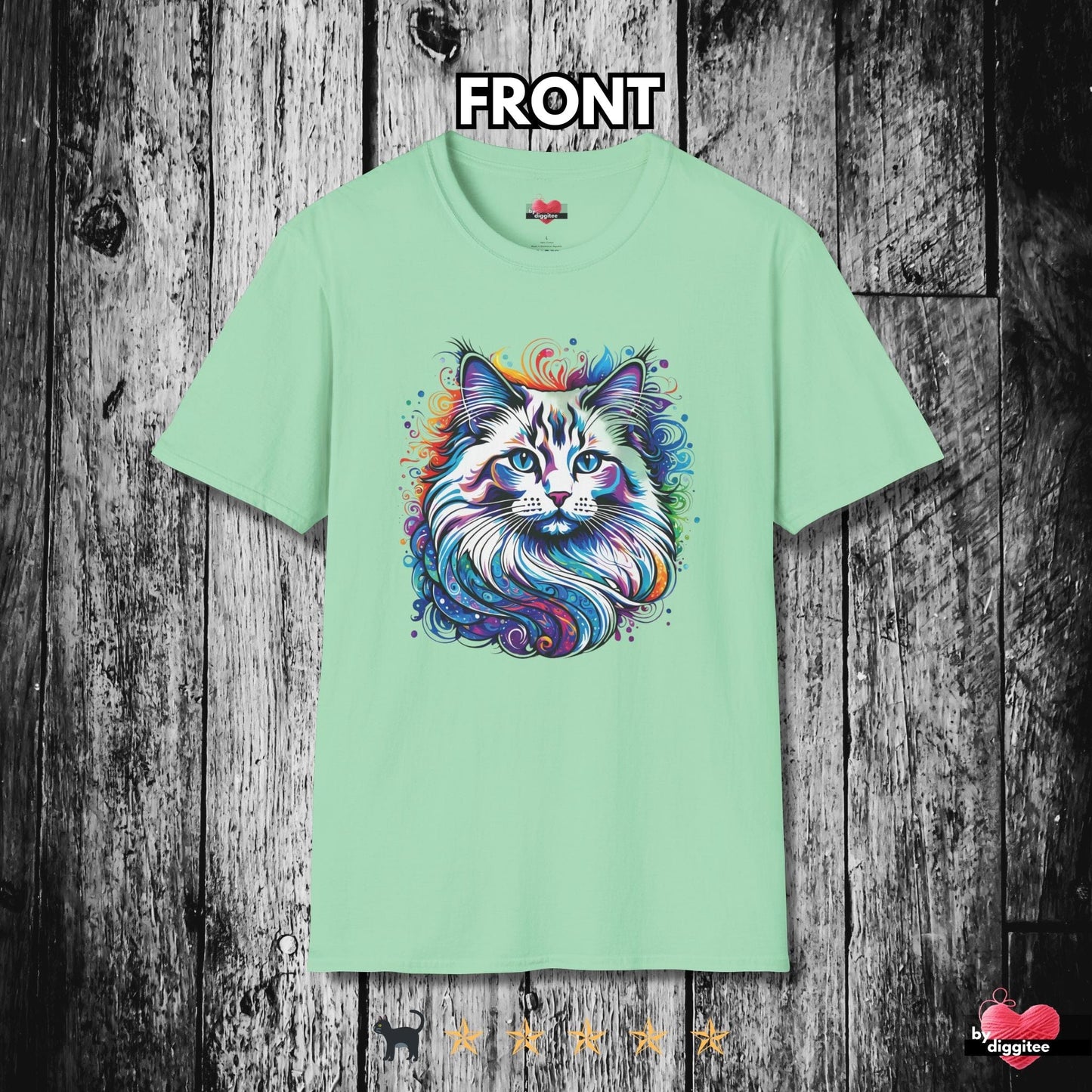 Printify T-Shirt Mint Green / S 🐈‍⬛ Pretty CATS 🐈 Spectra