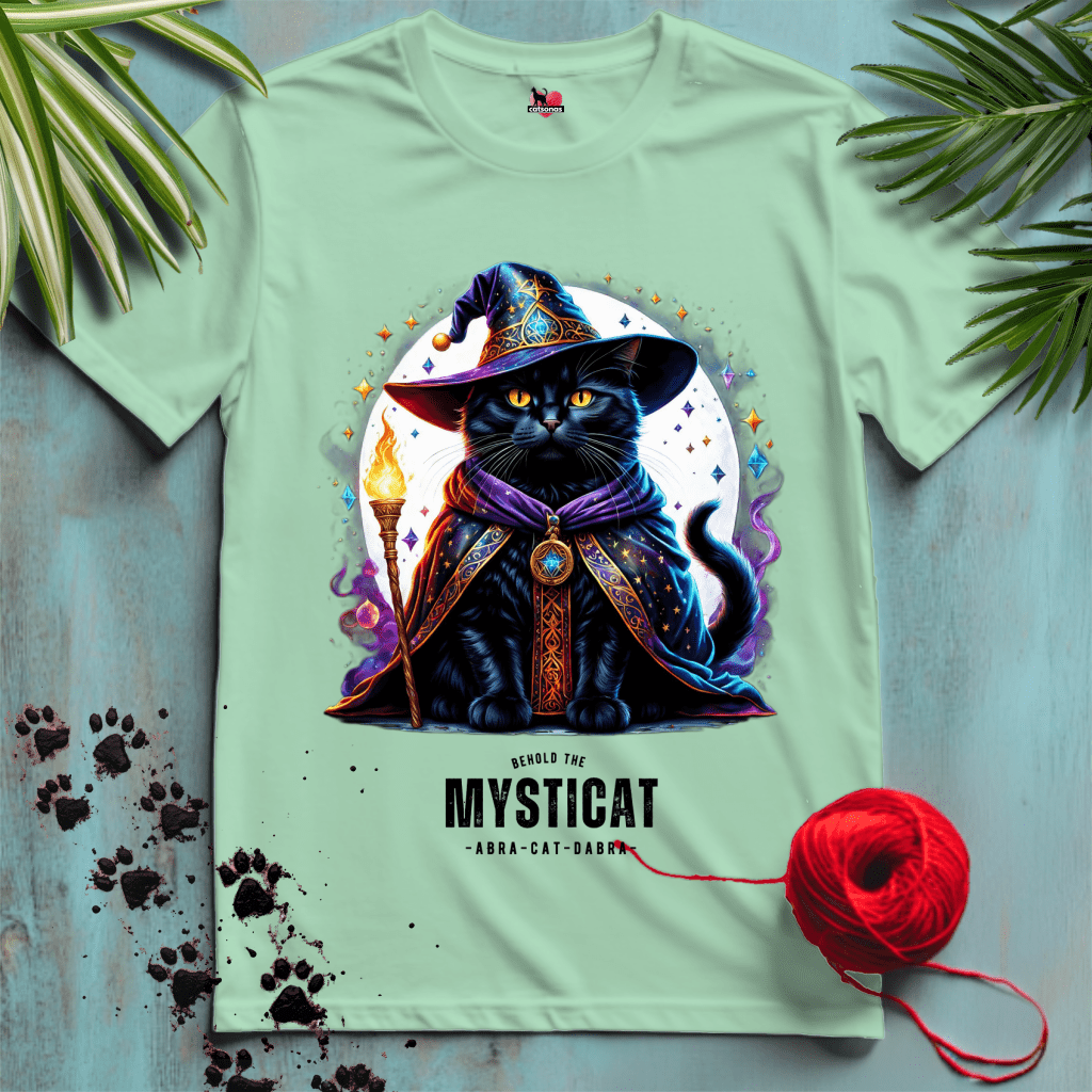 Printify T-Shirt Mint Green / XL A-MYSTIC-CAT 🧙 MAGICAL-TAILS | Fantasy Cats Collection