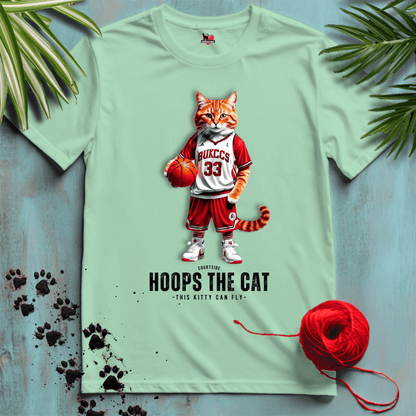 Printify T-Shirt Mint Green / XL HOOPS-THE-CAT 🏀 BASKETBALL | Sporty Cats Collection