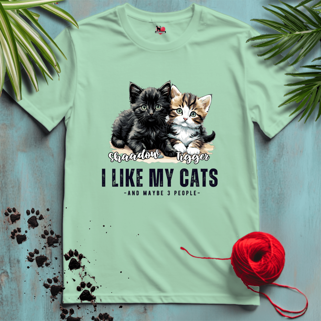 Printify T-Shirt Mint Green / XL I-LIKE-MY-CATS 😻✚ 3 PEOPLE | Lifestyle Cats Collection