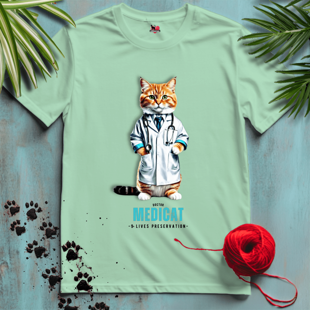 Printify T-Shirt Mint Green / XL MEDIC-CAT 🚑 NEW-Colors | Healthcare Cats Collection