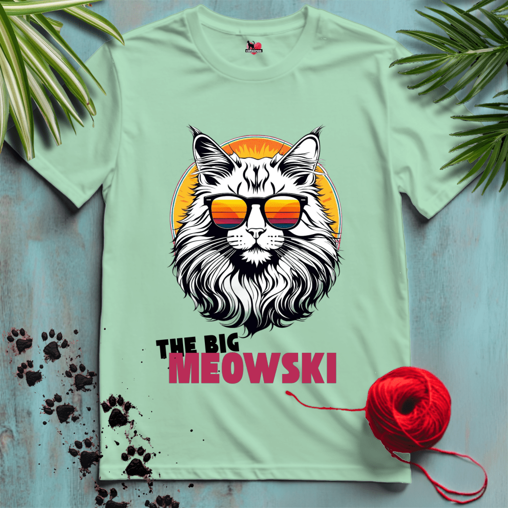 Printify T-Shirt Mint Green / XL THE-BIG-MEOWSKI 😎 COOL-CHILL-VIBES | Lifestyle Cats Collection