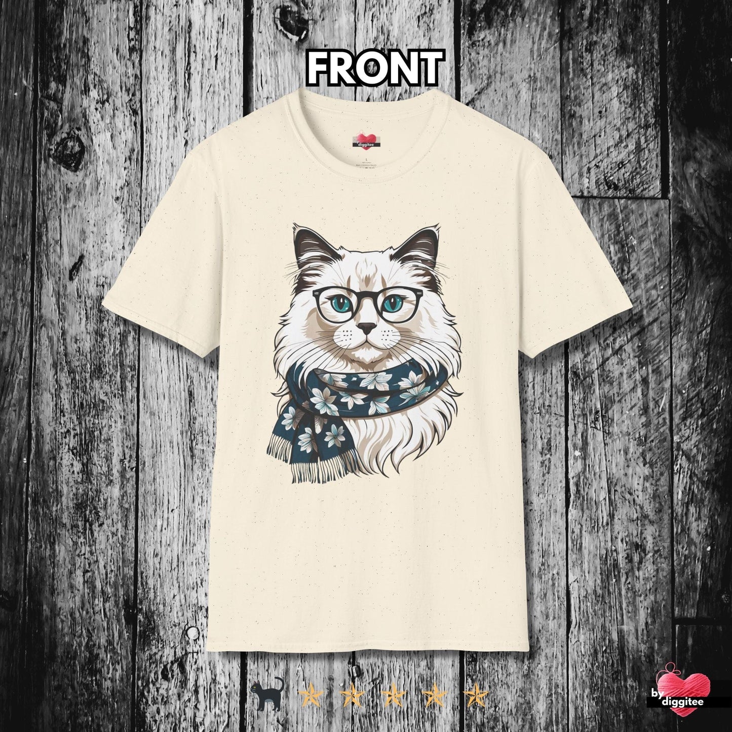 Printify T-Shirt Natural / S 🐈‍⬛ Pretty CATS 🐈 1 Serious Cat