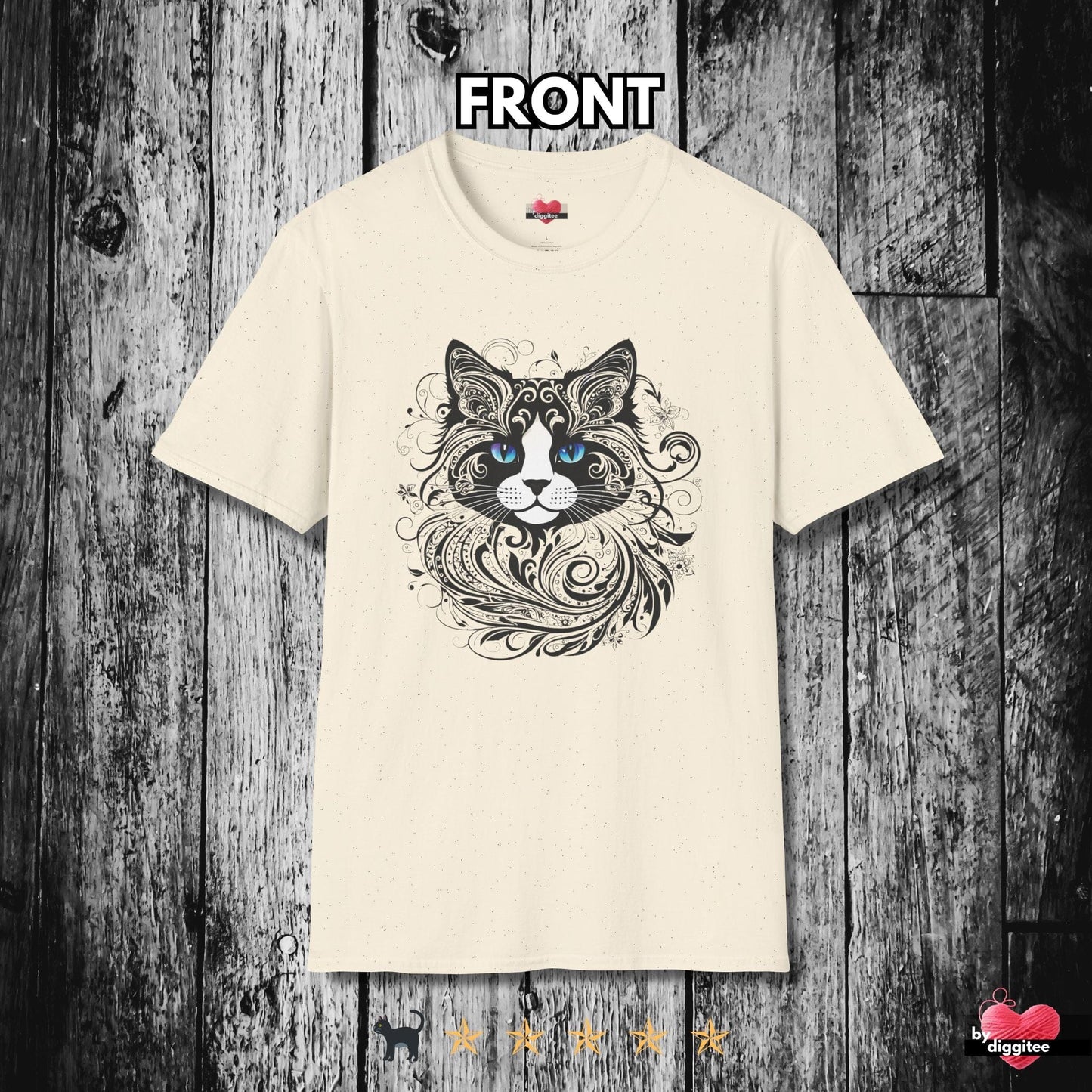 Printify T-Shirt Natural / S 🐈‍⬛ Pretty CATS 🐈 Lucky ($25)