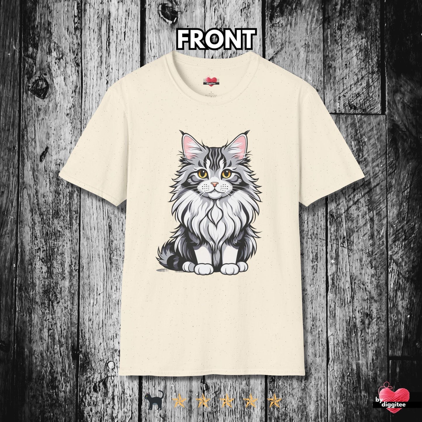 Printify T-Shirt Natural / S The Maine CATS 🐈 Squiggles