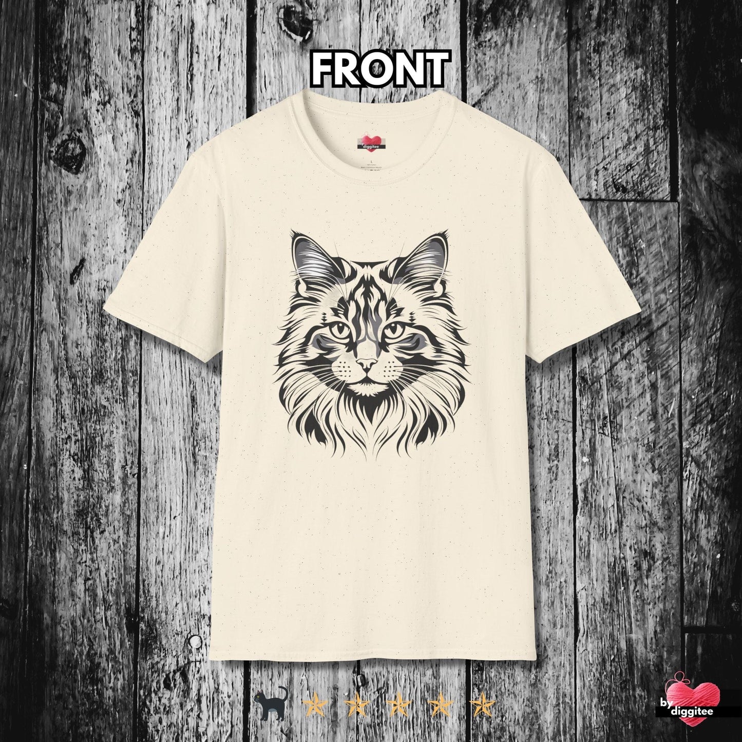 Printify T-Shirt Natural / S The Mainee Cats 🐈 Just Plain Purdy