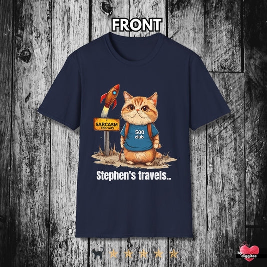 Printify T-Shirt Navy / S CUSTOM CATS 🐈‍⬛ Stephen's Travels