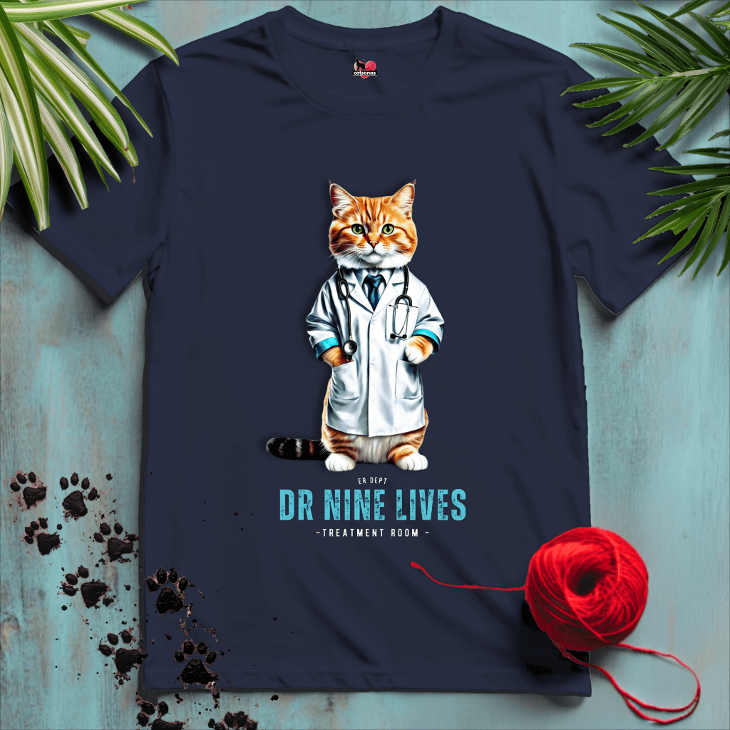 Printify T-Shirt Navy / XL CAT-DOCTOR 🚑 DR-FEELGOOD | Healthcare Cats Collection